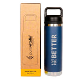 Sport Bottle in Blue, BPA Free, 600ml - Purovitalis - GREEN LIFE CYPRUS